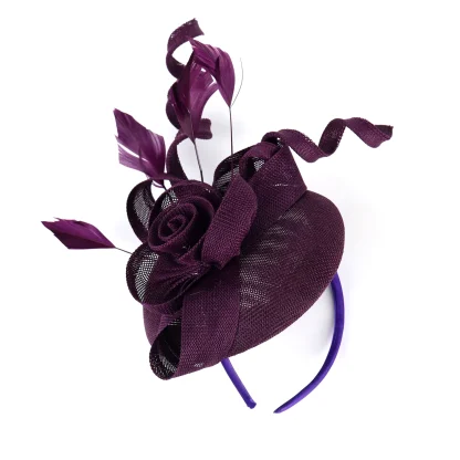 Floral Cocktail Hat with Twisted Design - Image 12