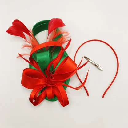 Two-tone Cocktail Hat with Bow Design - Image 2