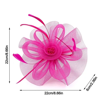 Floral Headband Fascinator with Sheer Design - Image 6