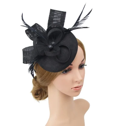 Solid Color Fascinator with Bow Design - Image 6