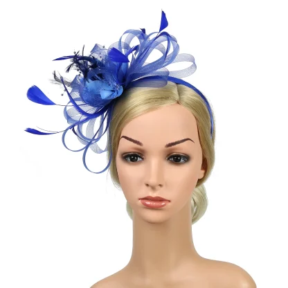 Ornate Solid Faux Feather Headpiece - Image 2