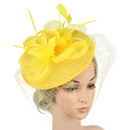 Net Veil Disc Headpiece Headband with Clip - Image 14
