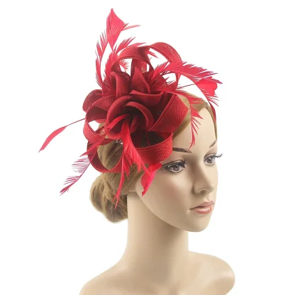 Ornate Floral Fascinator with Solid Color