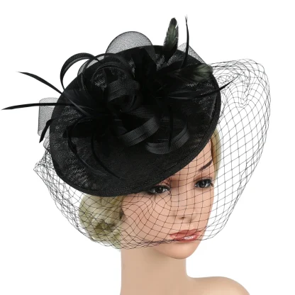 Net Veil Disc Headpiece Headband with Clip - Image 11