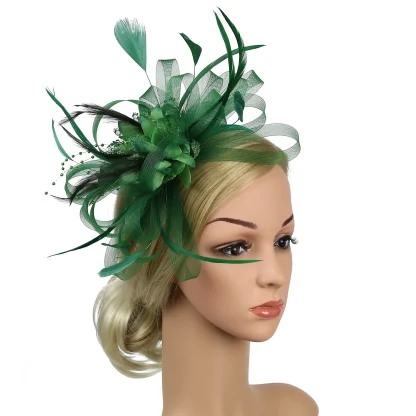 Ornate Solid Faux Feather Headpiece - Image 14