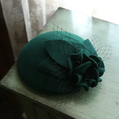 Elegant Pillbox Fascinator with Floral Decor - Image 6