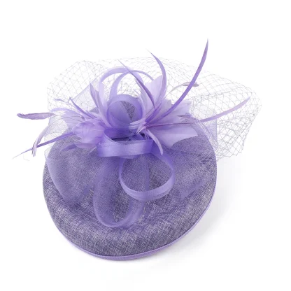 Net Veil Disc Headpiece Headband with Clip - Image 8