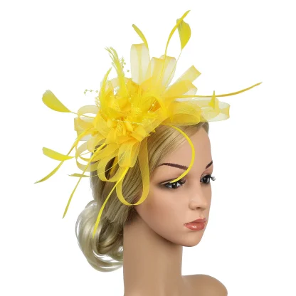 Ornate Solid Faux Feather Headpiece - Image 4