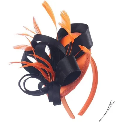 Two-tone Cocktail Hat with Bow Design - Image 7