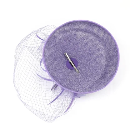 Net Veil Disc Headpiece Headband with Clip - Image 10