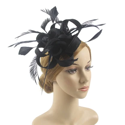Ornate Floral Fascinator with Solid Color - Image 7