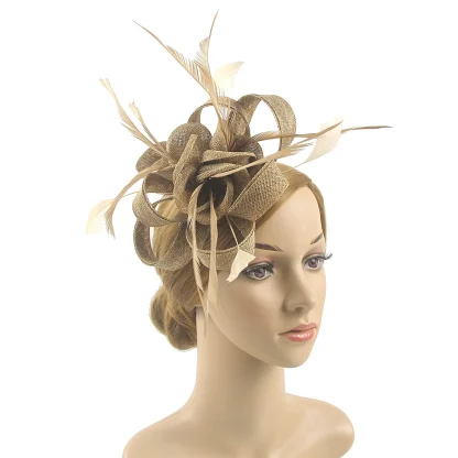 Ornate Floral Fascinator with Solid Color - Image 8