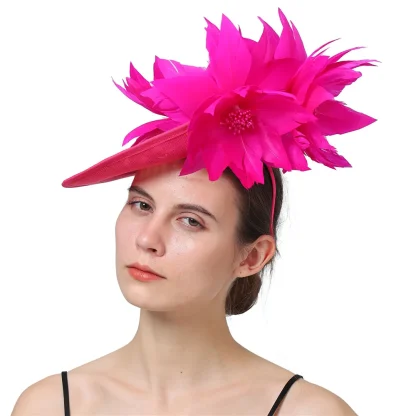 Stylish Disc Fascinator with Floral Design - Image 5