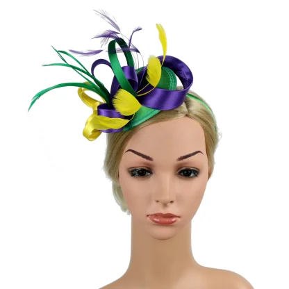 Two-tone Cocktail Hat with Bow Design - Image 8