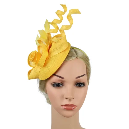 Floral Cocktail Hat with Twisted Design - Image 8