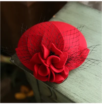 Elegant Pillbox Fascinator with Floral Decor - Image 4