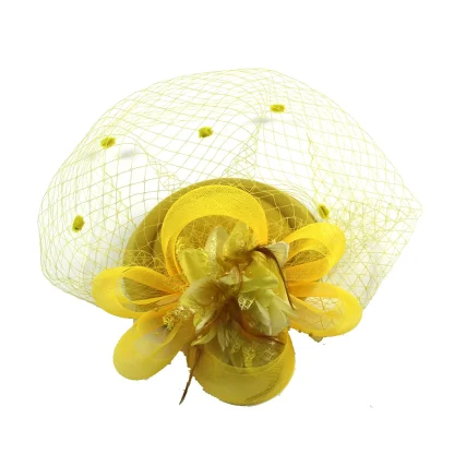 Elegant Floral Cocktail Hat with Net Veil - Image 7