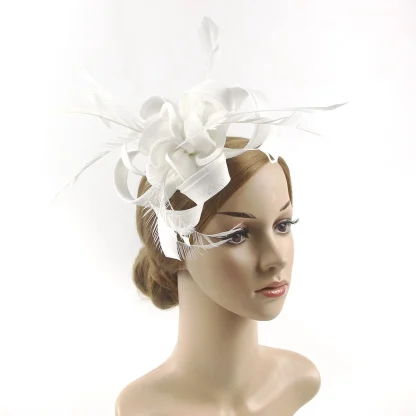 Ornate Floral Fascinator with Solid Color - Image 9