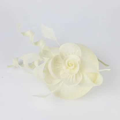 Floral Cocktail Hat with Twisted Design - Image 15