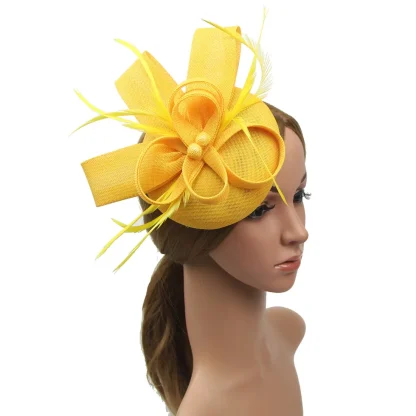 Solid Color Fascinator with Bow Design - Image 3