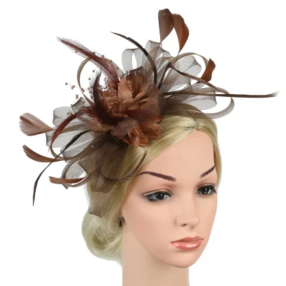 Ornate Solid Faux Feather Headpiece - Image 13
