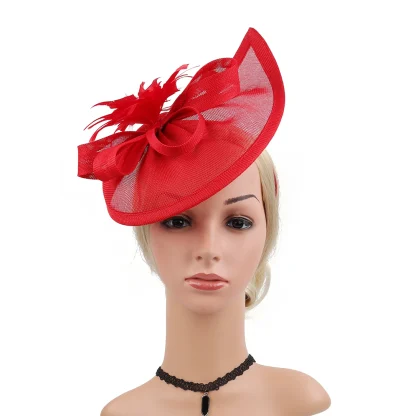 Teardrop Disc Fascinator with Floral Design - Image 8