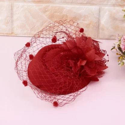 Net Veil Headpiece with Mini Pillbox - Image 2
