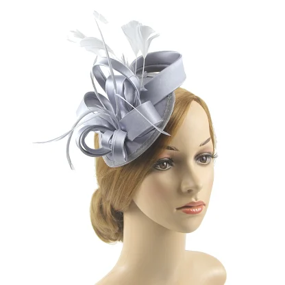 Two-tone Cocktail Hat with Bow Design - Image 12