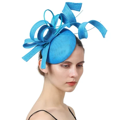 Stylish Twisted Solid Color Cocktail Hat - Image 2