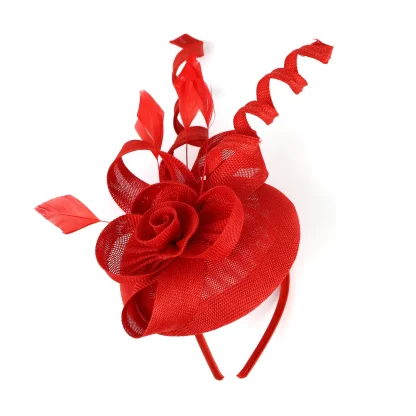 Floral Cocktail Hat with Twisted Design - Image 4
