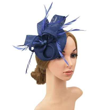 Solid Color Fascinator with Bow Design - Image 4