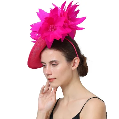 Stylish Disc Fascinator with Floral Design - Image 4