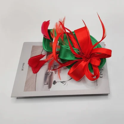 Two-tone Cocktail Hat with Bow Design - Image 3