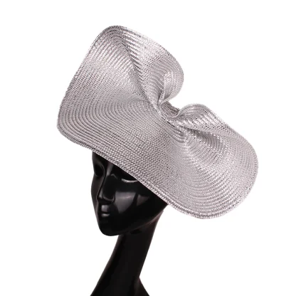 Pleated Disc Fascinator with Shiny Design - Image 9