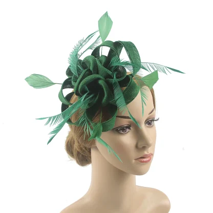 Ornate Floral Fascinator with Solid Color - Image 5