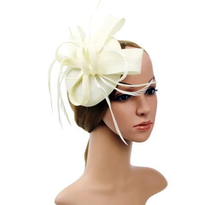 Solid Color Fascinator with Bow Design - Image 10