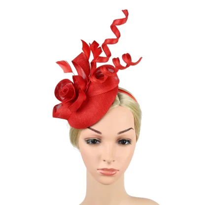 Floral Cocktail Hat with Twisted Design